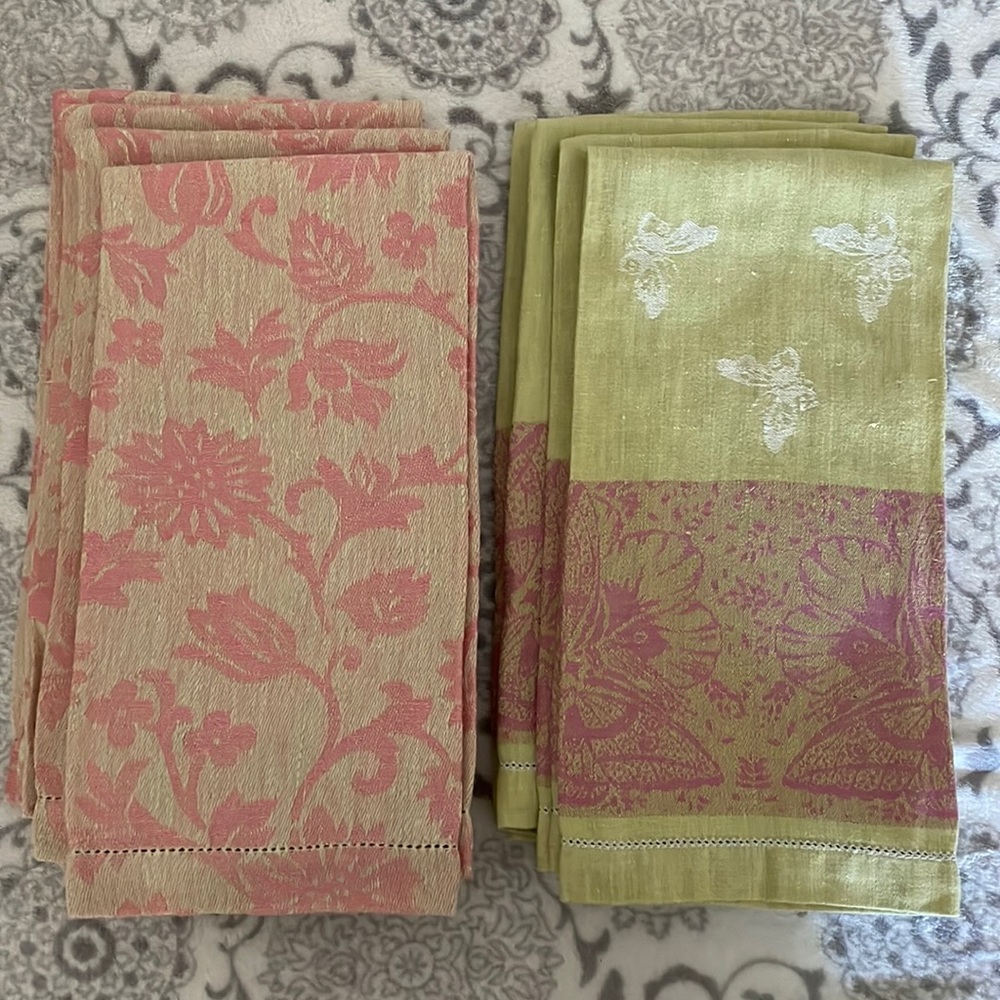 100% linen floral napkins